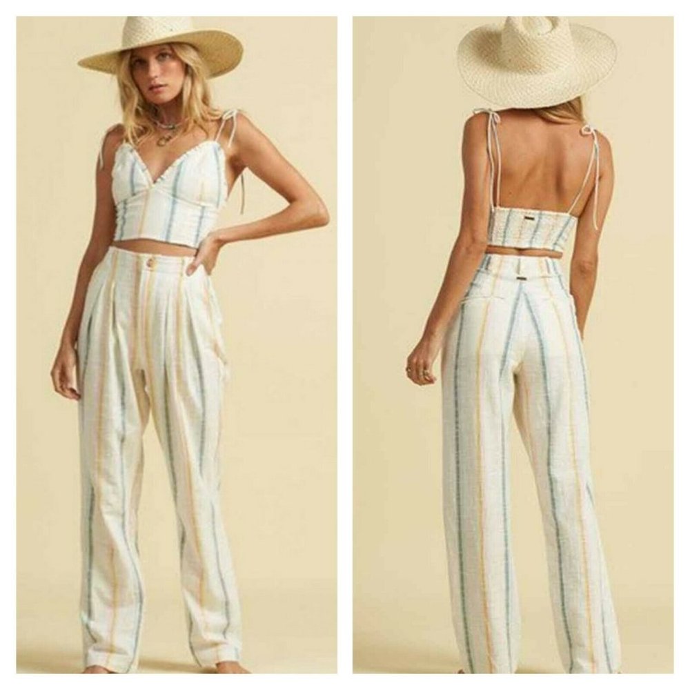 Billabong x Salty Blonde  Pants Womens Size 27 Pastel Stripes NewMoves Trousers